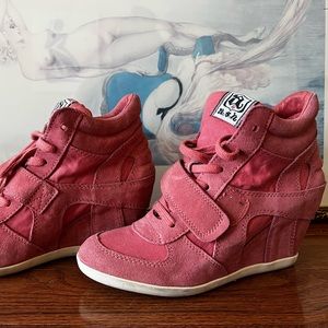Barbie Pink ASH Women Wedge Sneakers Suede 39